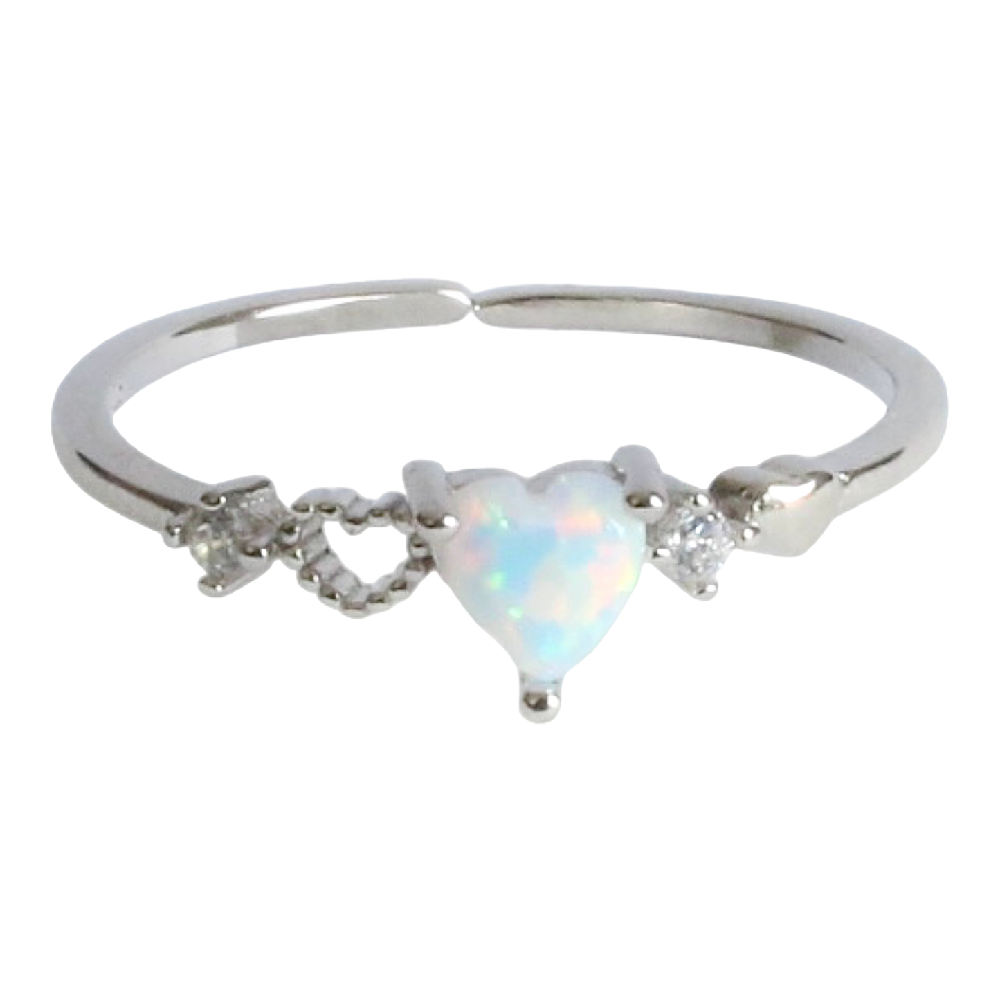 Anillo corazón ópalo