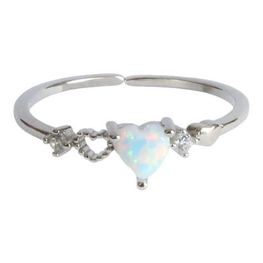 Anillo corazón ópalo